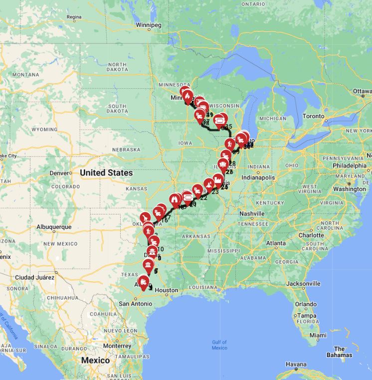 Driving a motorhome from Austin to Minneapolis